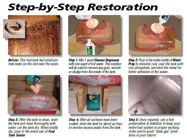 8oz POR 15 Fuel Gas Tank Sealer Repair 49216 Stops Rust Corrosion & Leaks  NEW