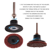 Load image into Gallery viewer, 108pcs 2Inch Roll Lock Sanding Disc Kit with Backing Pad Quick Change Discs
