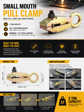 Load image into Gallery viewer, Small Mouth Pull Clamp – 5 Ton Capacity
