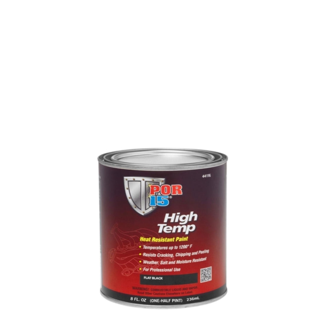 POR-15 44118 Black High Temperature Paint Flat - 15 fl. oz.